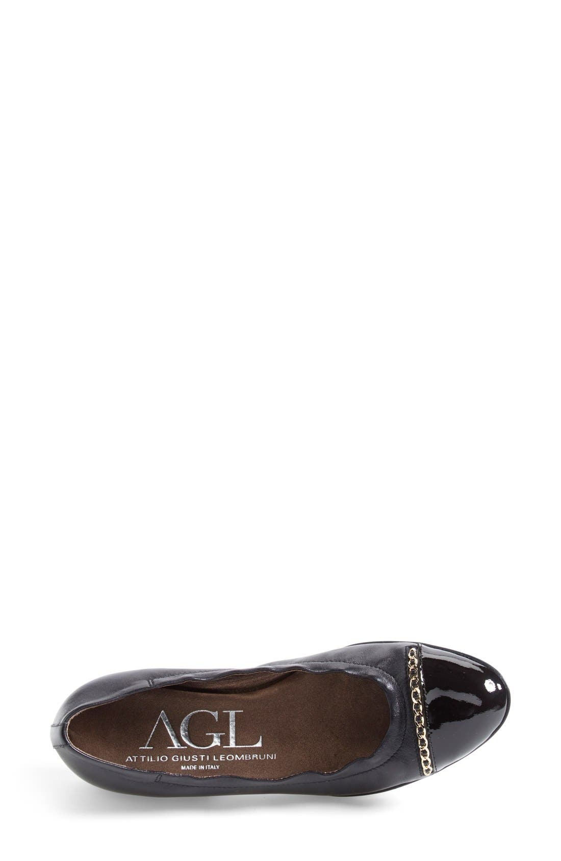 AGL 'Bijoux' Cap Toe Ballet Flat, Alternate, color, 