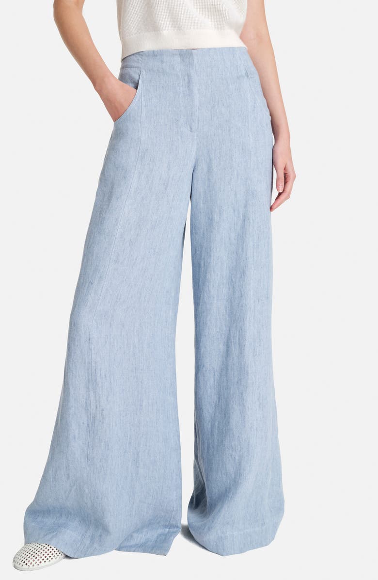 TWP Demie Hemp Wide Leg Pants, Main, color, Light Indigo