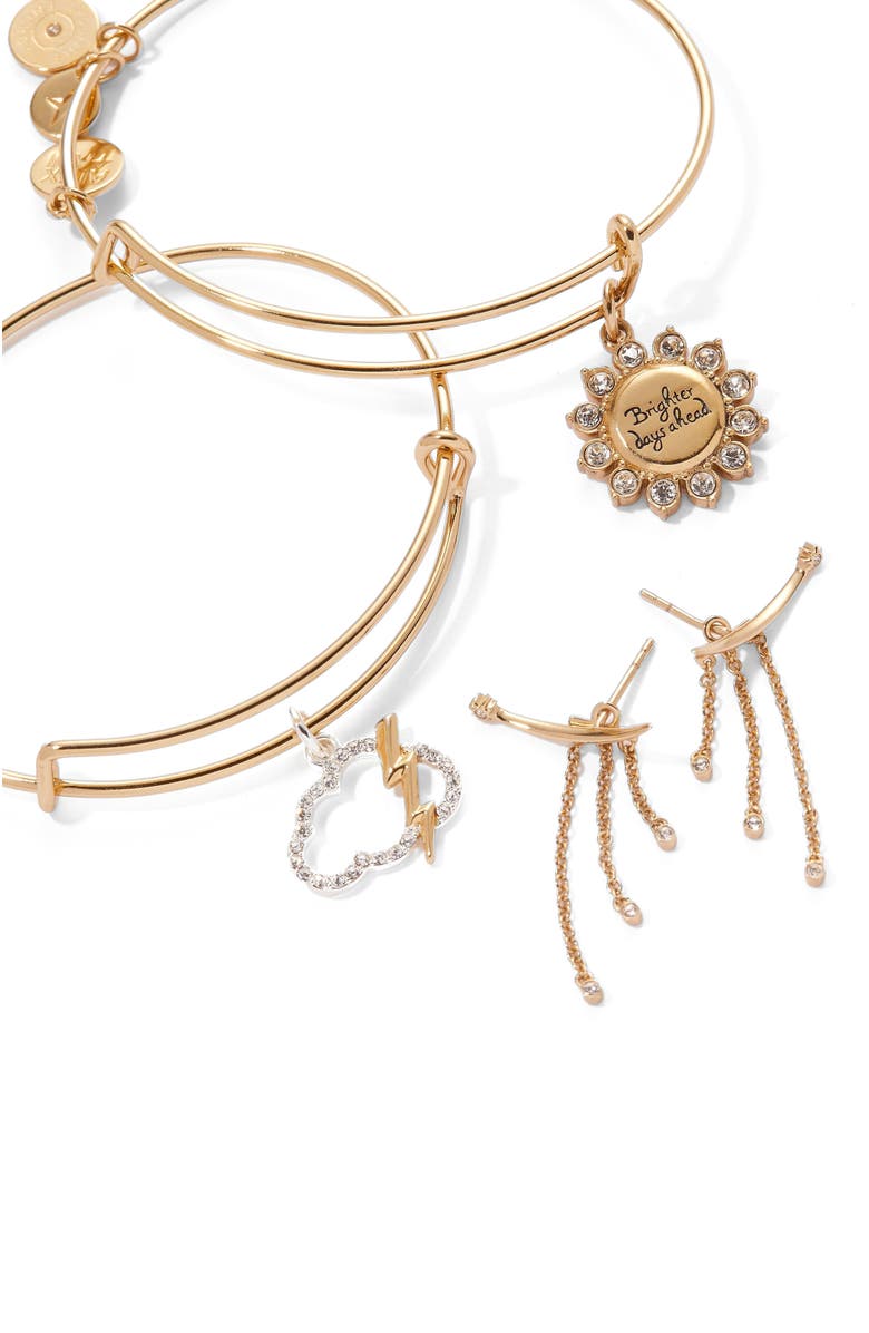 Alex and Ani Pave Storm Cloud Bangle Bracelets, Alternate, color, 