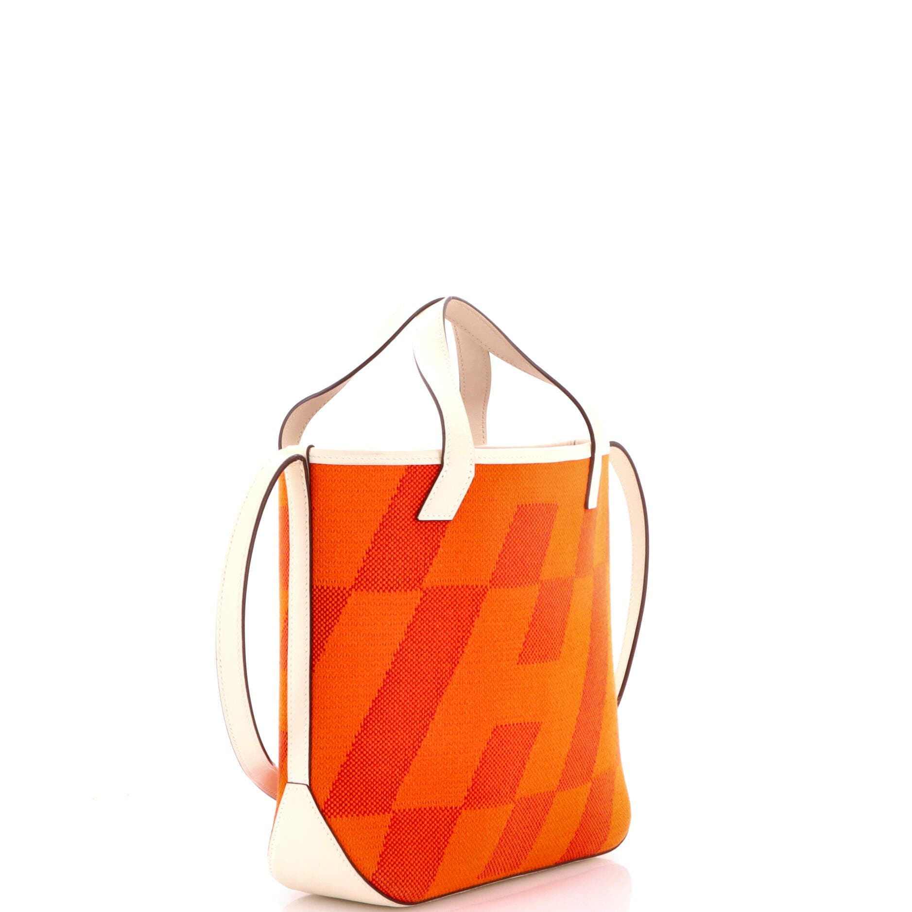 Pre-Owned Hermes Cabas H en Biais Tote Canvas with Leather 27, Alternate, color, Feu