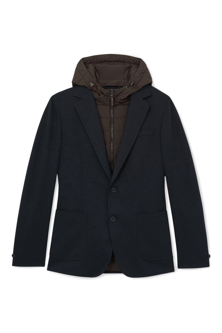 Boxer R-Flex Gilet Insert Tailored Fit Blazer, Alternate, color, NAVY/ BROWN