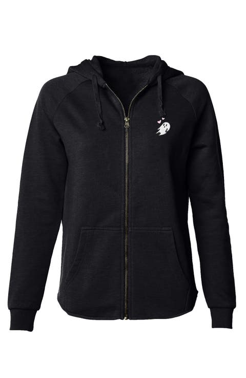Heartly Ghost Zip Fleece Hoodie