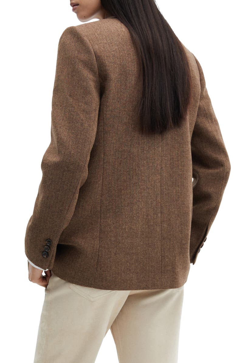 MANGO Herringbone One-Button Blazer, Alternate, color, 