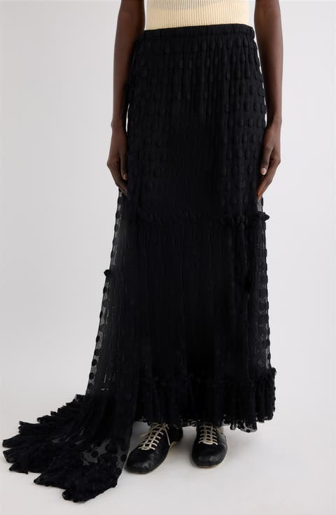 Sunia Washed Silk Mousseline Asymmetric Maxi Skirt