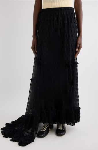 Sunia Washed Silk Mousseline Asymmetric Maxi Skirt