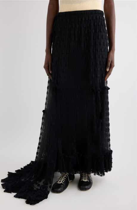 Sunia Washed Silk Mousseline Asymmetric Maxi Skirt