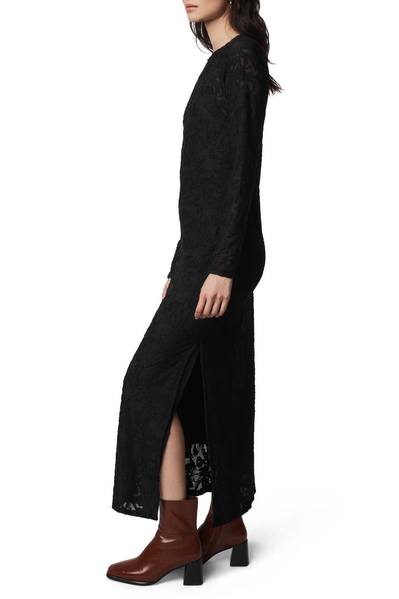 Cecelia Floral Long Sleeve Maxi Dress, Alternate, color, BLACK