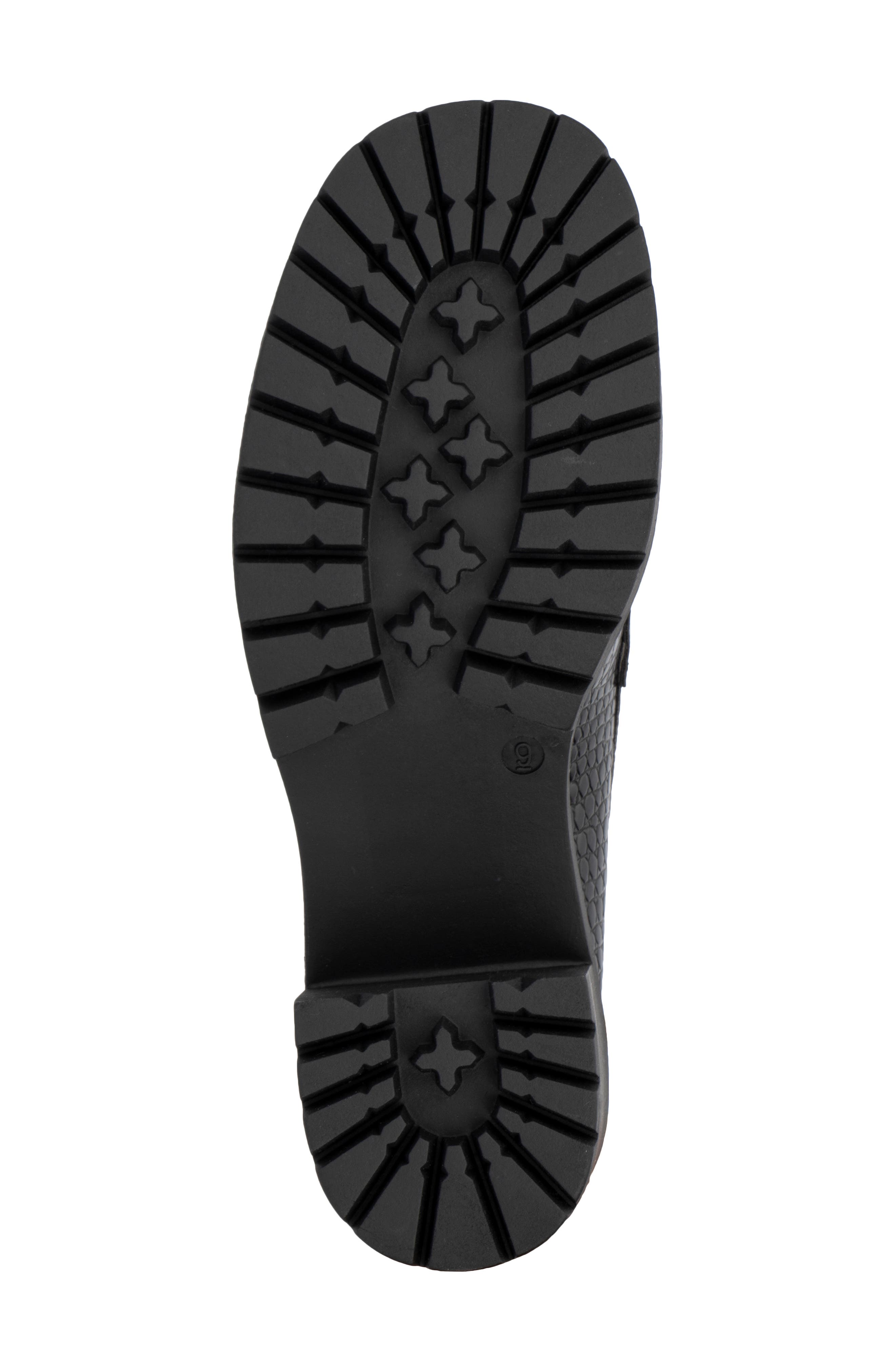 NEW YORK AND COMPANY Penni Croc Embossed Platform Loafer, Alternate, color, Black