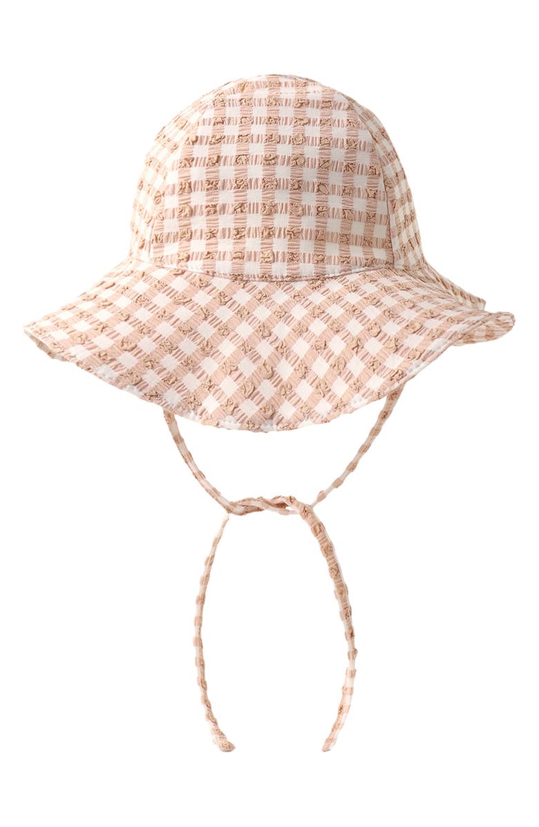 QUINCY MAE Gingham Sun Hat, Alternate, color, Melon