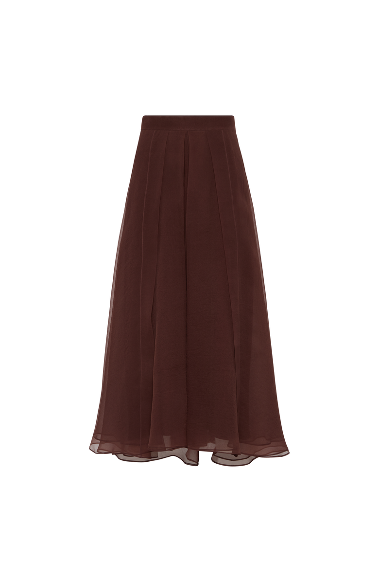 Brunello Cucinelli Paneled Circle skirt, Main, color, Bordeaux