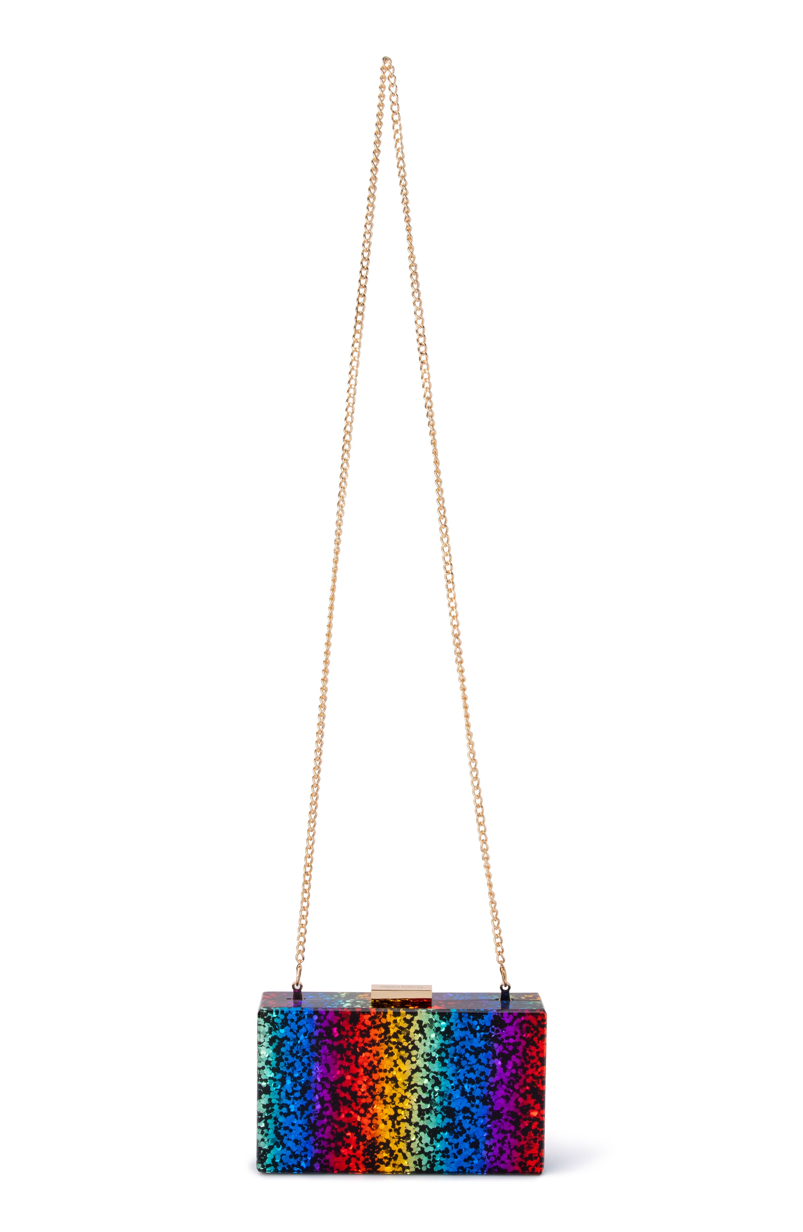Mardi Gras Rainbow Glitter Clutch, Alternate, color, RAINBOW