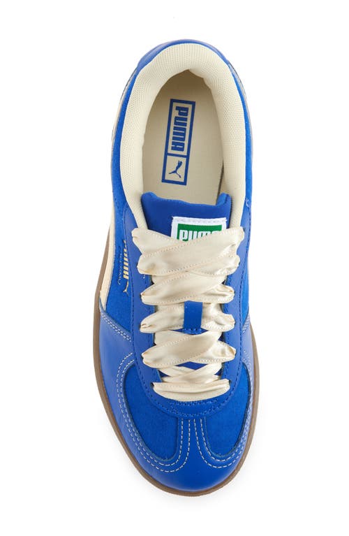 Puma Women's Palermo Leather Casual Sneakers From Finish Line In Vivid Blue-haute Coffee