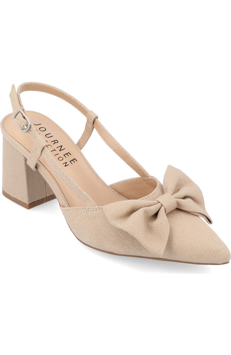 Journee Collection Tailynn Slingback Pump, Main, color, Tan