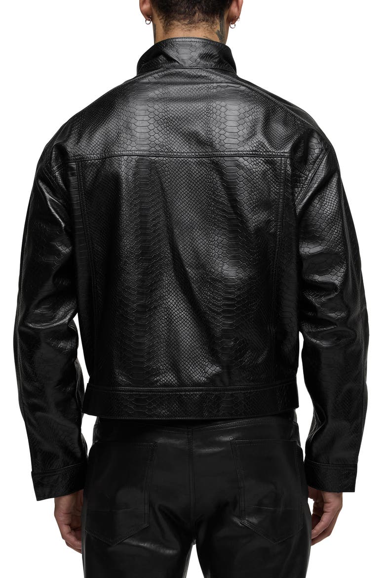 Python Embossed Leather Jacket, Alternate, color, BLACK PYTHON