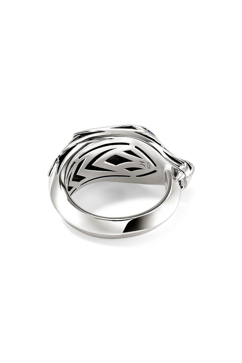 Naga Sterling Silver Ring with Blue Sapphire, Alternate, color, SILVER