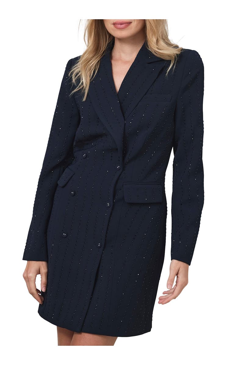 MINT VELVET Pinstripe Blazer Mini Dress, Main, color, Navy