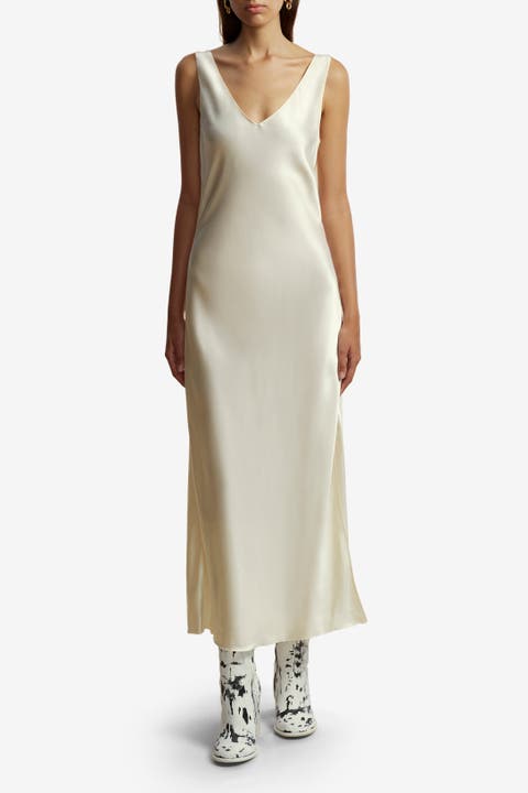 Cowl Back Satin Slipdress