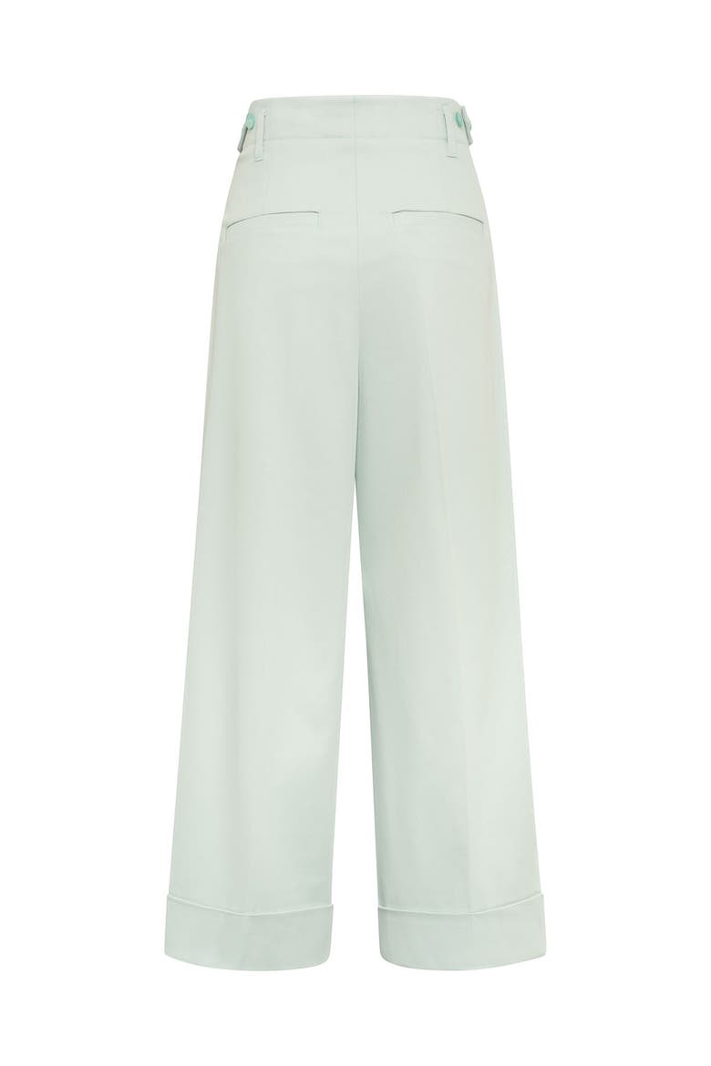 Wide Leg Cuffed Trousers, Alternate, color, Mint