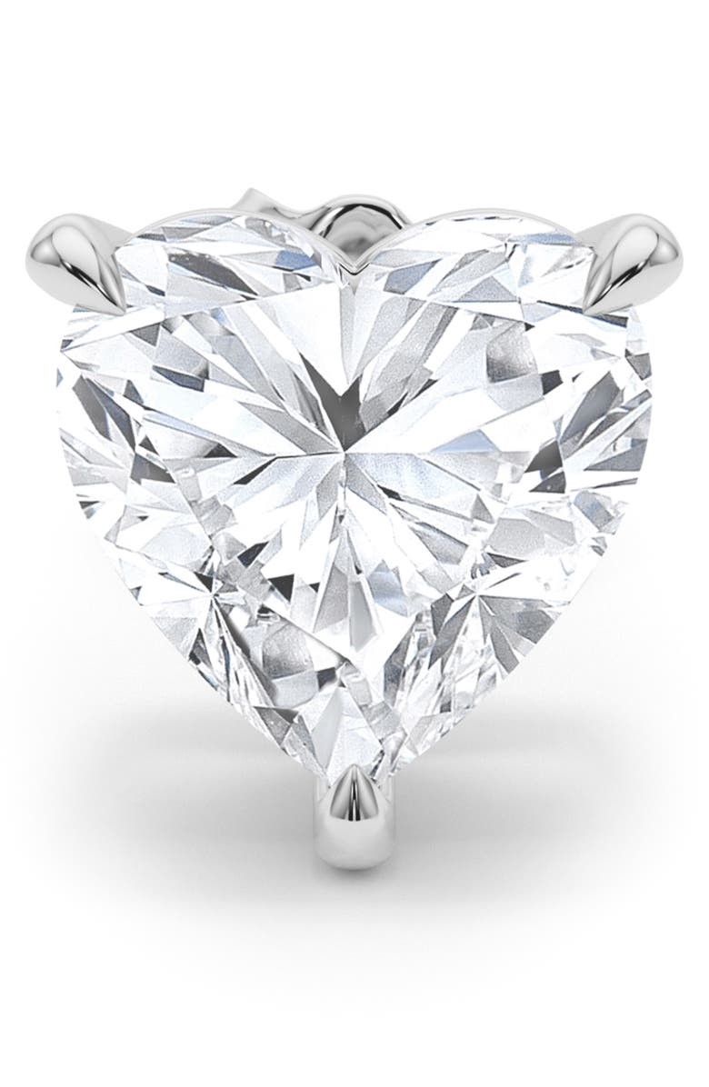 HauteCarat Lab Grown Diamond Heart Stud Earrings, Alternate, color, 18K White Gold