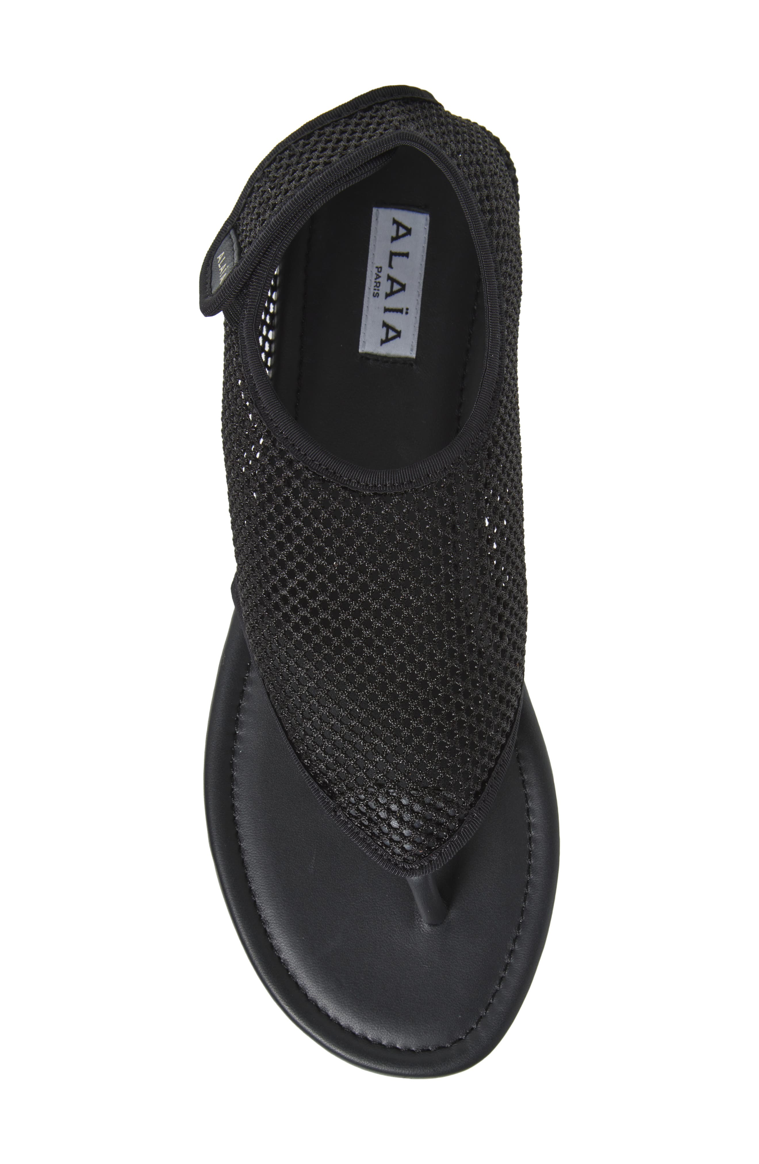 Alaïa Mesh Sandal, Alternate, color, Noir