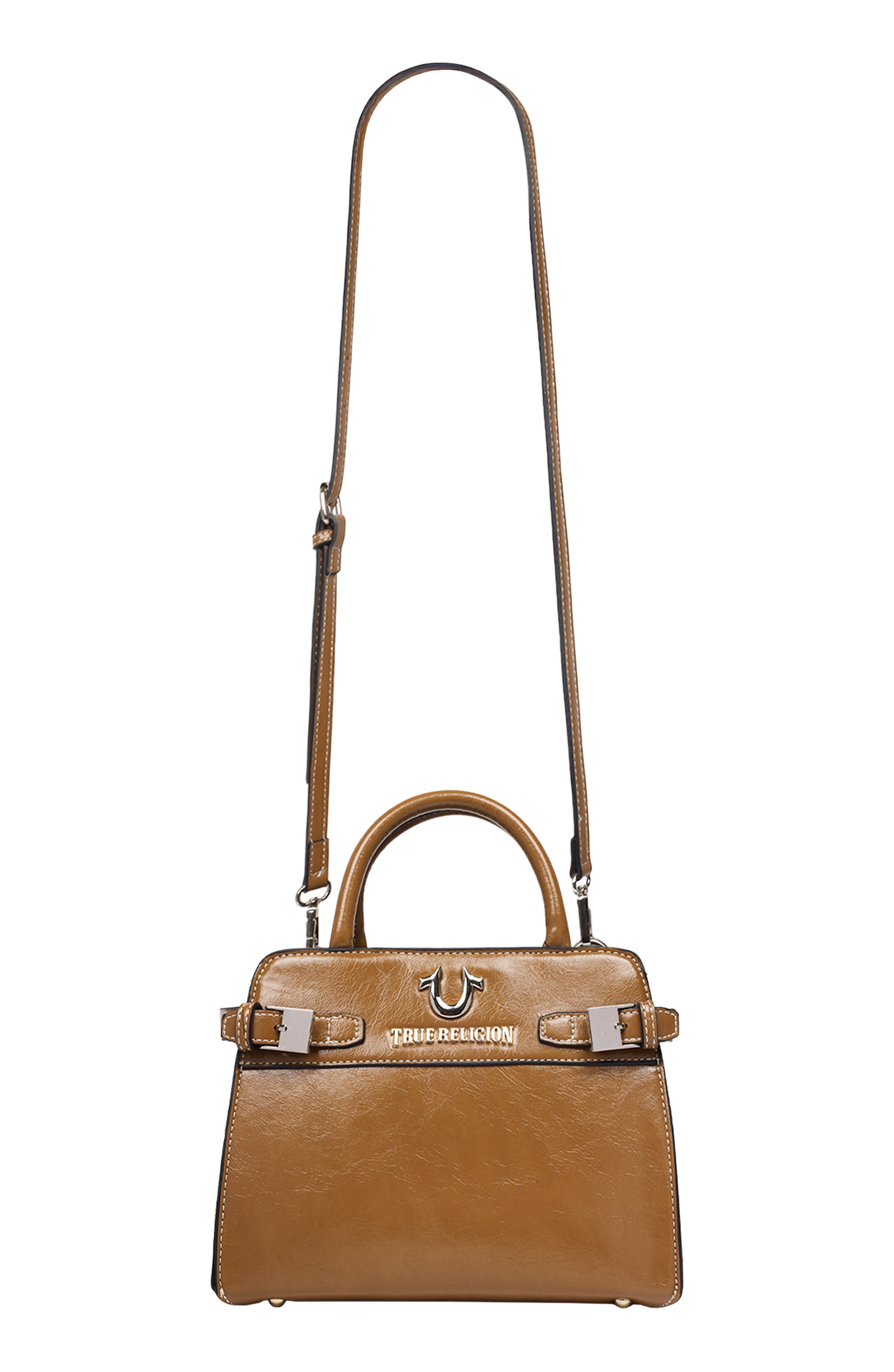 True Religion Buckle Tab Tote Bag, Alternate, color, Camel