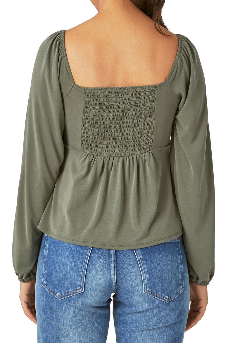 Sandwash Babydoll Top, Alternate, color, BALSAM GREEN