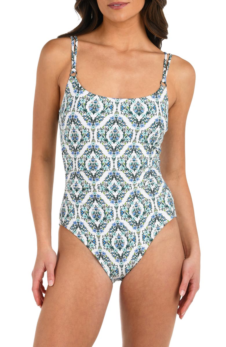 La Blanca Deja Blue One-Piece Swimsuit, Main, color, Blue