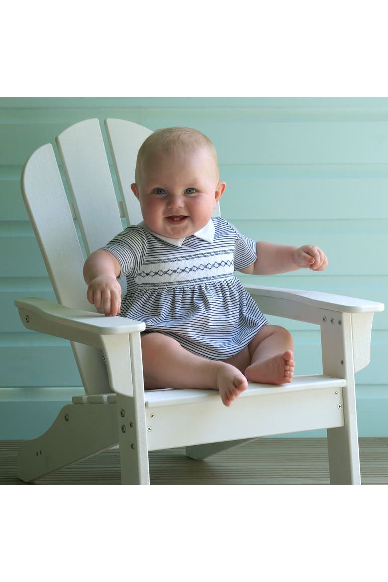 Pima Stripe Smocked Bubble, Alternate, color, Navy