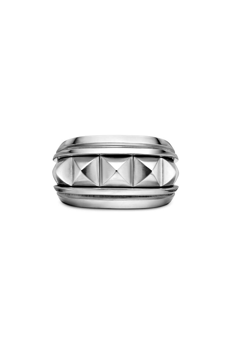 Pyramid Signet Ring, Main, color, SILVER