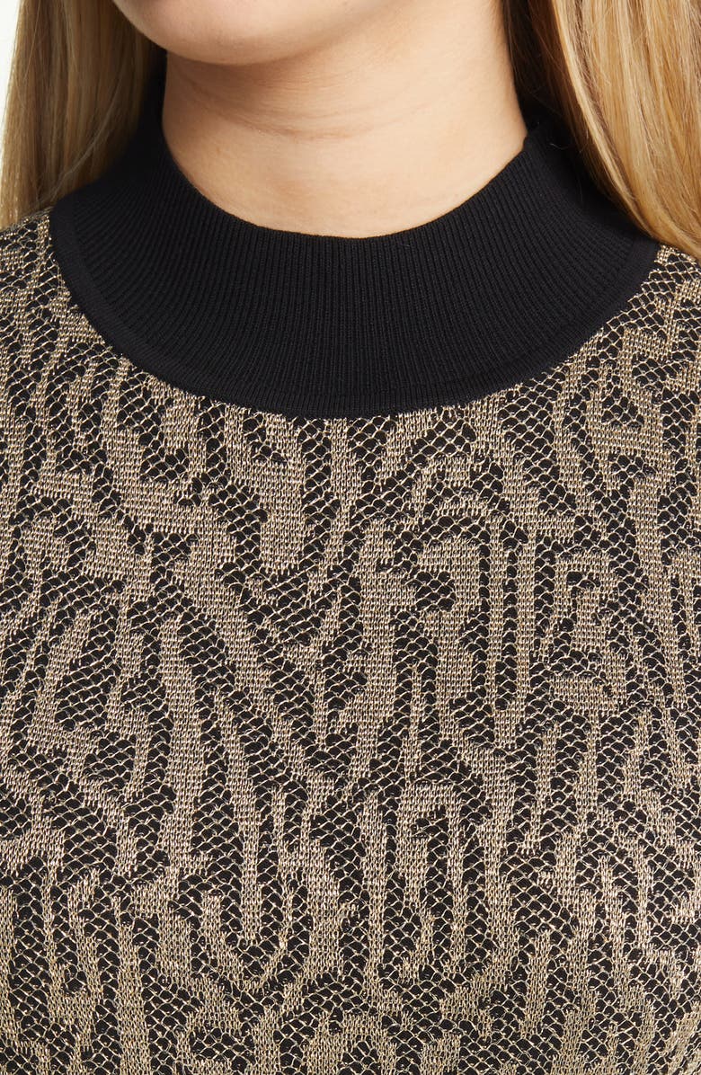 Halogen<sup>®</sup> Jacquard Mock Neck Sweater, Alternate, color, 