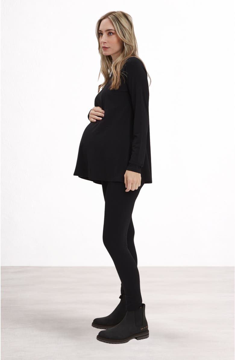 Nom Maternity Nicolette Long Sleeve Maternity & Nursing Tee, Alternate, color, Black