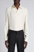 TOM FORD Classic Fit Silk & Curpo Twill Button-Up Shirt
