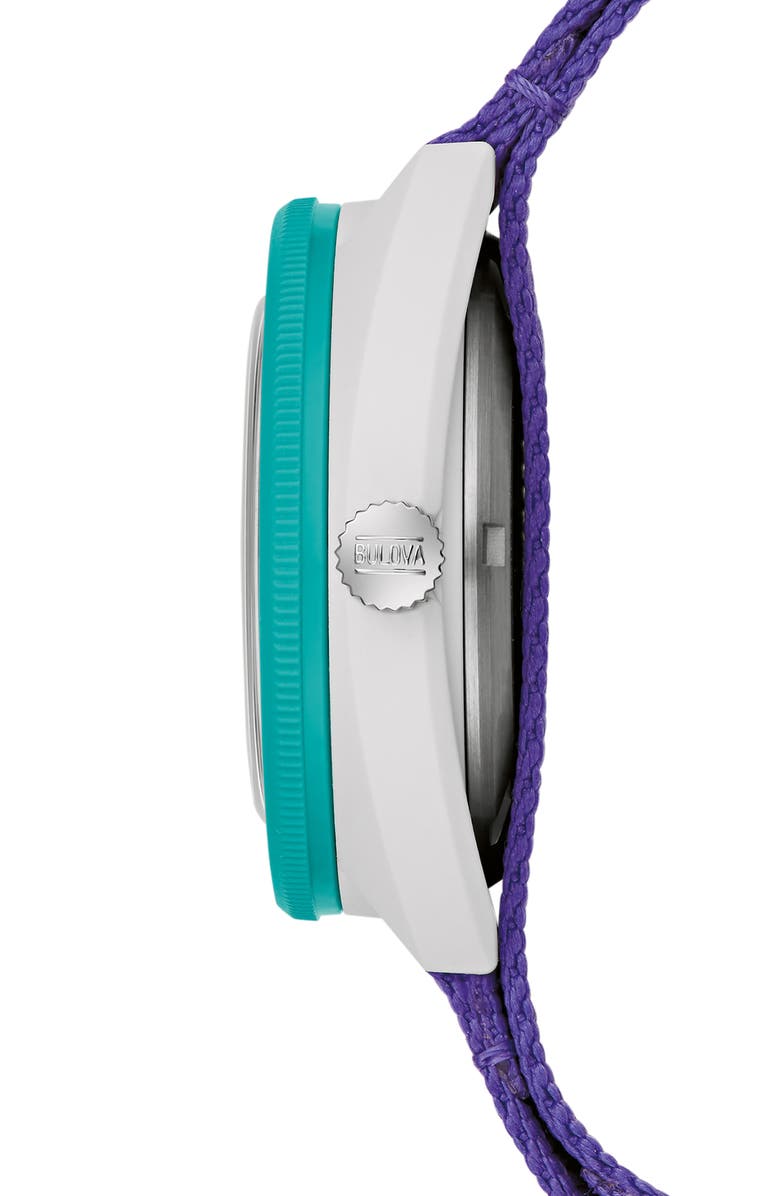 BULOVA Snorkel #Tide Ocean Material<sup>®</sup> NATO Strap Watch, 41mm, Alternate, color, Purple