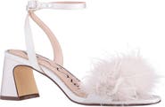 Nina Bev Ankle Strap Faux Feather Sandal