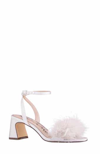 Bev Ankle Strap Faux Feather Sandal