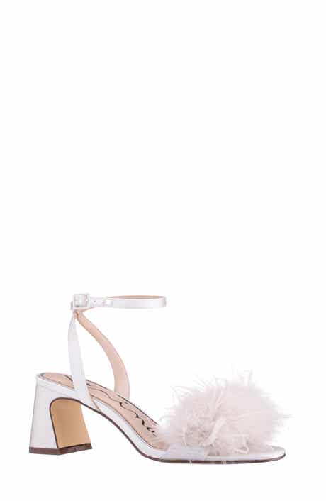 Bev Ankle Strap Faux Feather Sandal