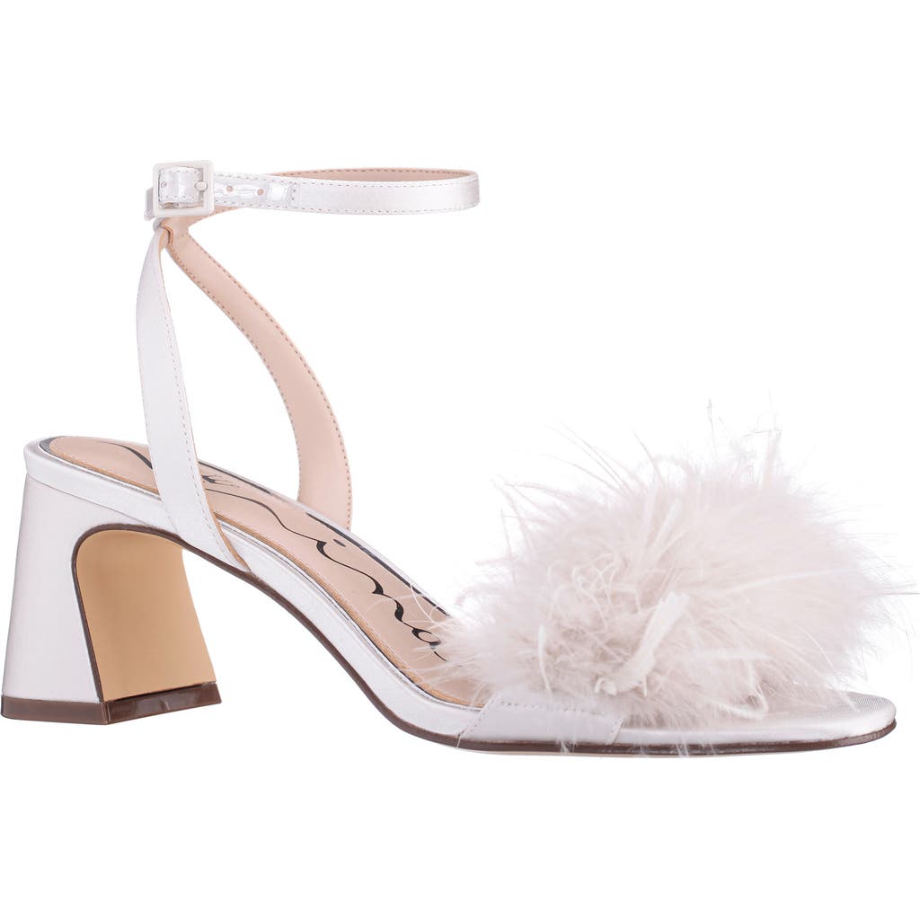 Nina Bev Ankle Strap Faux Feather Sandal In Multi