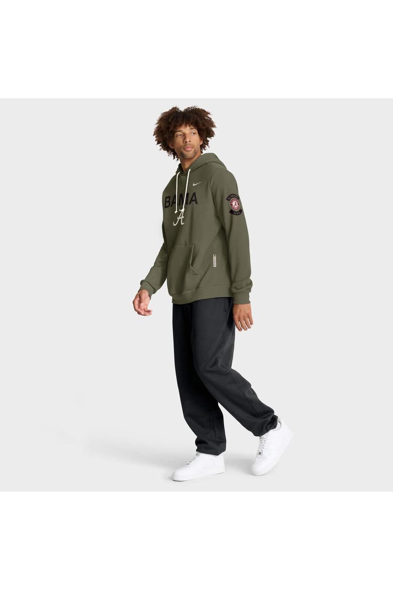 Men's Nike Olive Alabama Crimson Tide 2025 Military Appreciation Performance Pullover Hoodie, Alternate, color, Olive