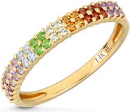 Bony Levy 14k Gold Mixed Semiprecious Stack Ring