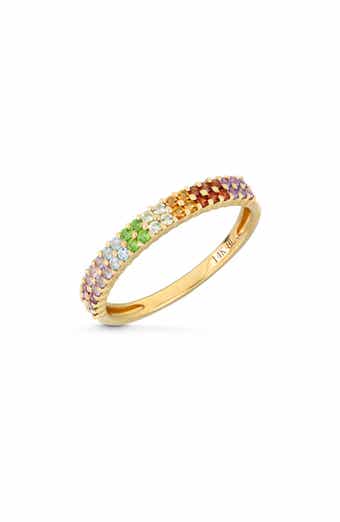14k Gold Mixed Semiprecious Stack Ring
