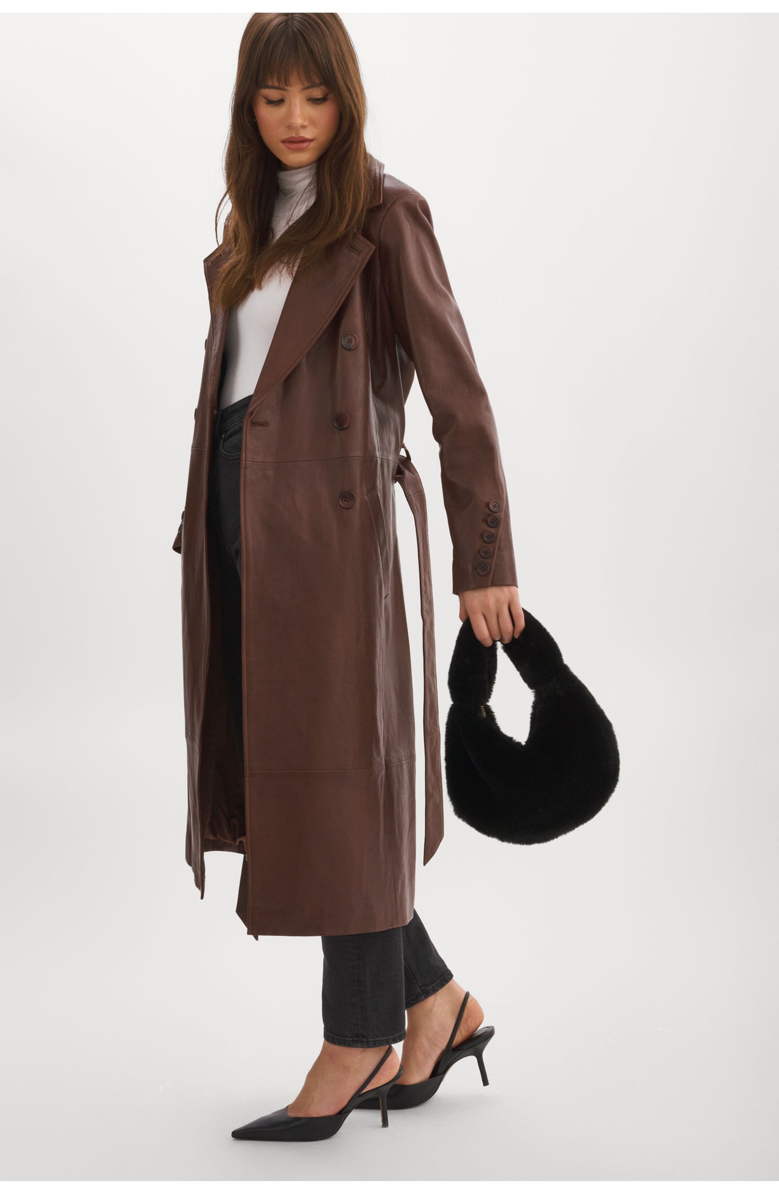 LAMARQUE Alix | Mini Faux Fur Hobo Bag, Alternate, color, Black