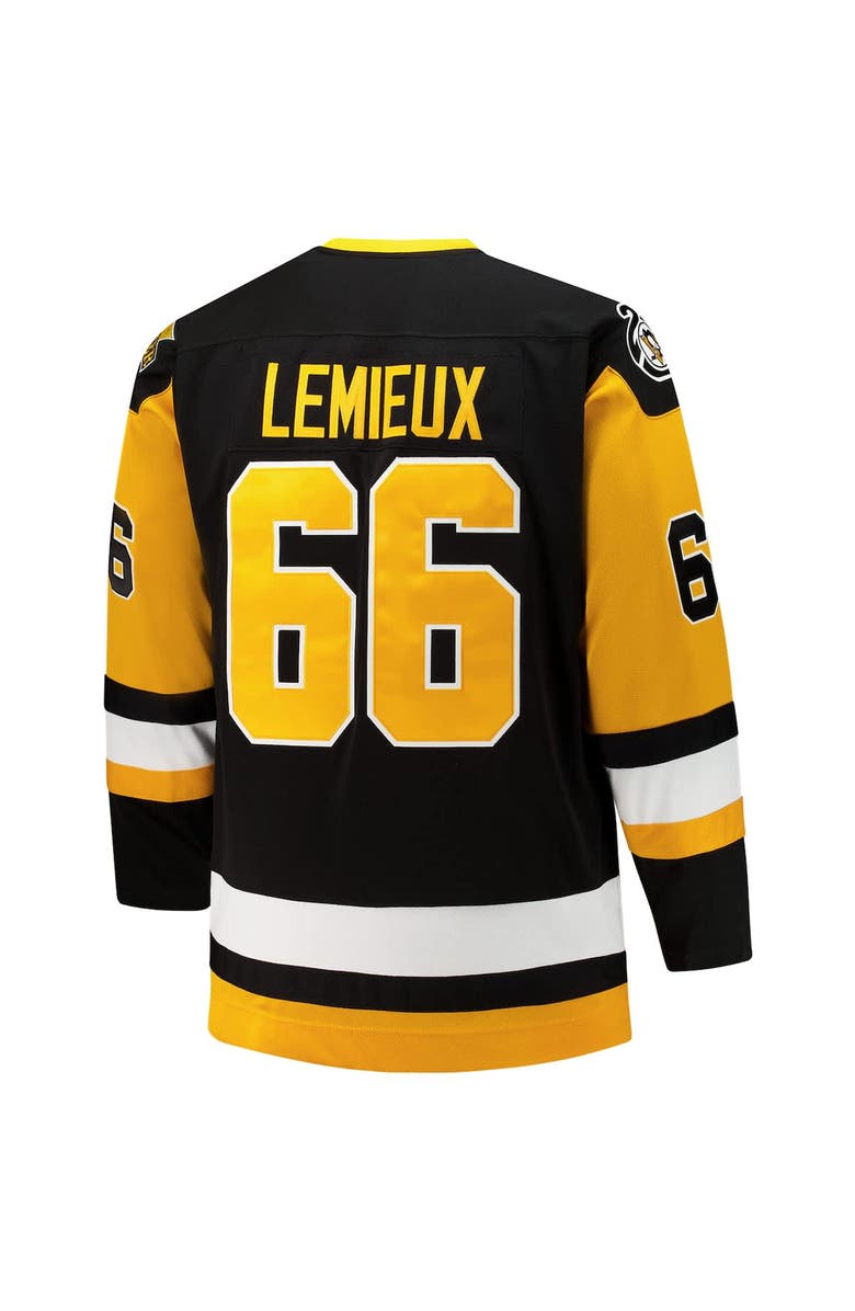 Mitchell & Ness Men's Mitchell & Ness Mario Lemieux Black Pittsburgh Penguins Big & Tall 1991/92 Blue Line 2.0 Jersey, Alternate, color, Black