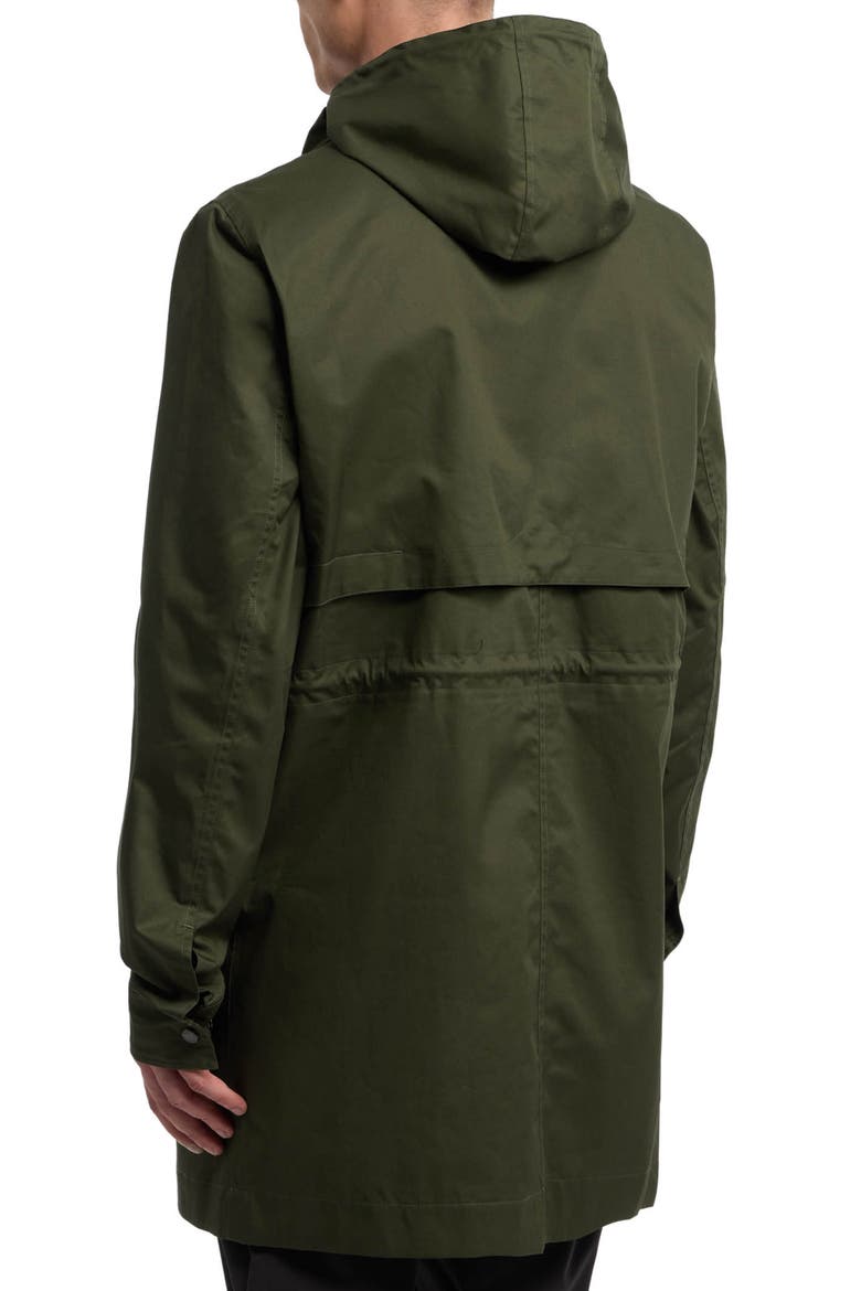 Downing Hooded Rain Jacket, Alternate, color, HUNTER GREEN