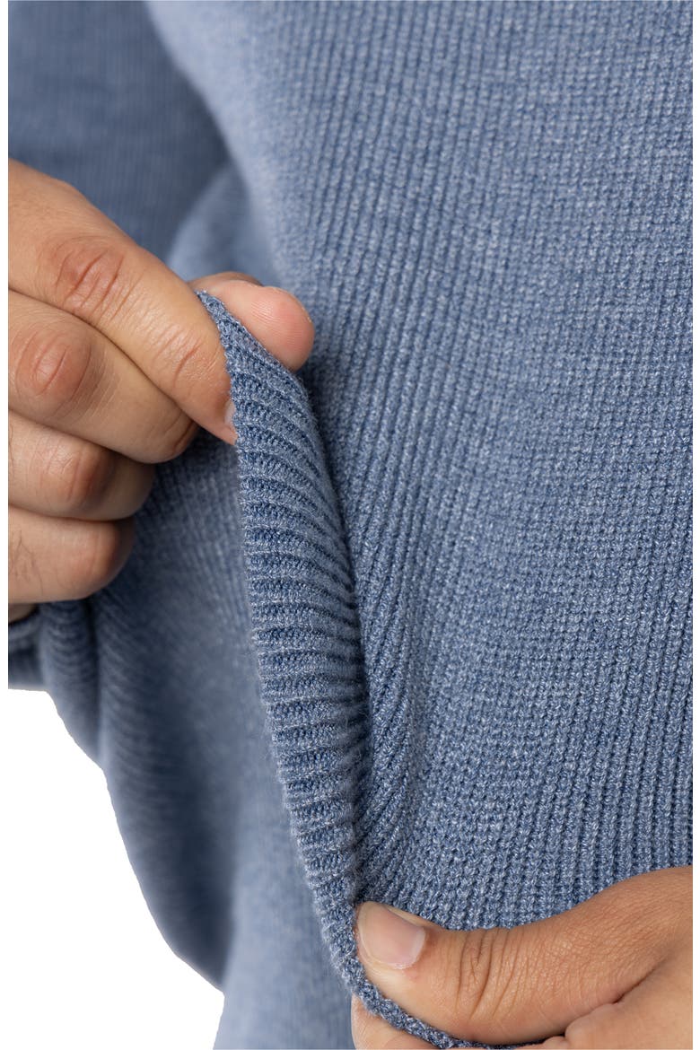 Ribbed Turtleneck Sweater, Alternate, color, HEATHER SLATE