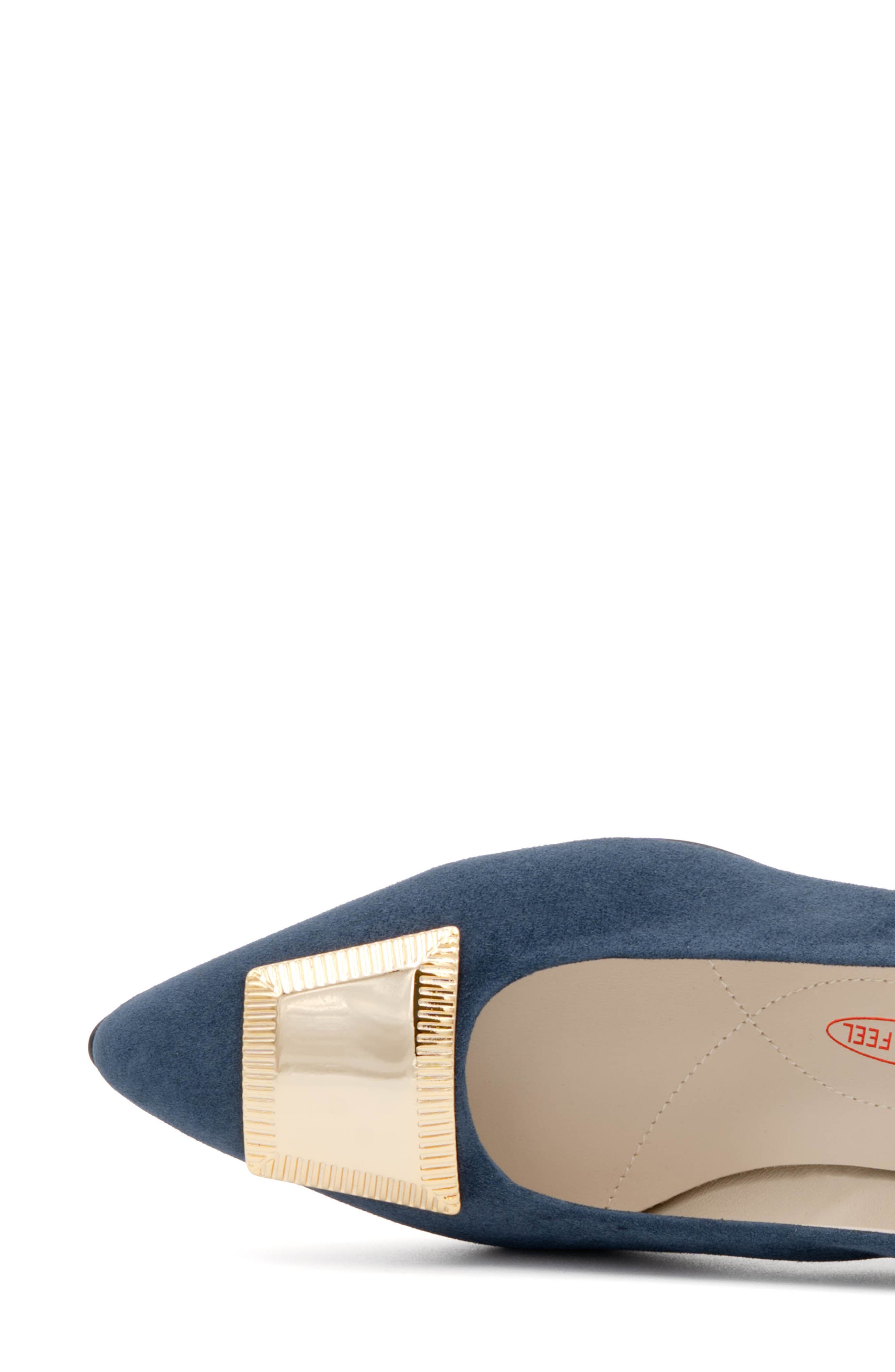 Piramide Pointed Toe Pump, Alternate, color, NAVY CASHMERE GOLD ORNAMENT