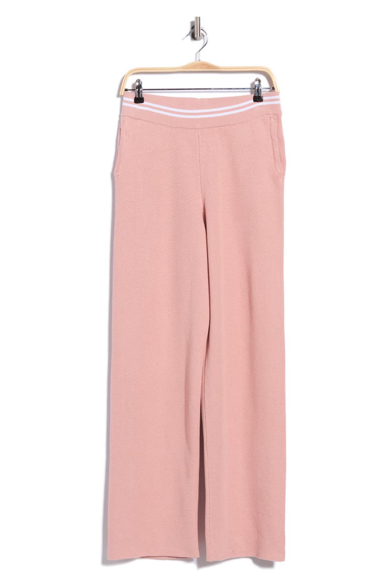 Chill Flow Straight Leg Sweater Knit Pants, Alternate, color, PALE MAUVE/ WHITE