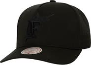 Mitchell & Ness Men's Mitchell & Ness Black Florida Marlins Cooperstown Collection Perfect Icon Pro Pinch Snapback Hat
