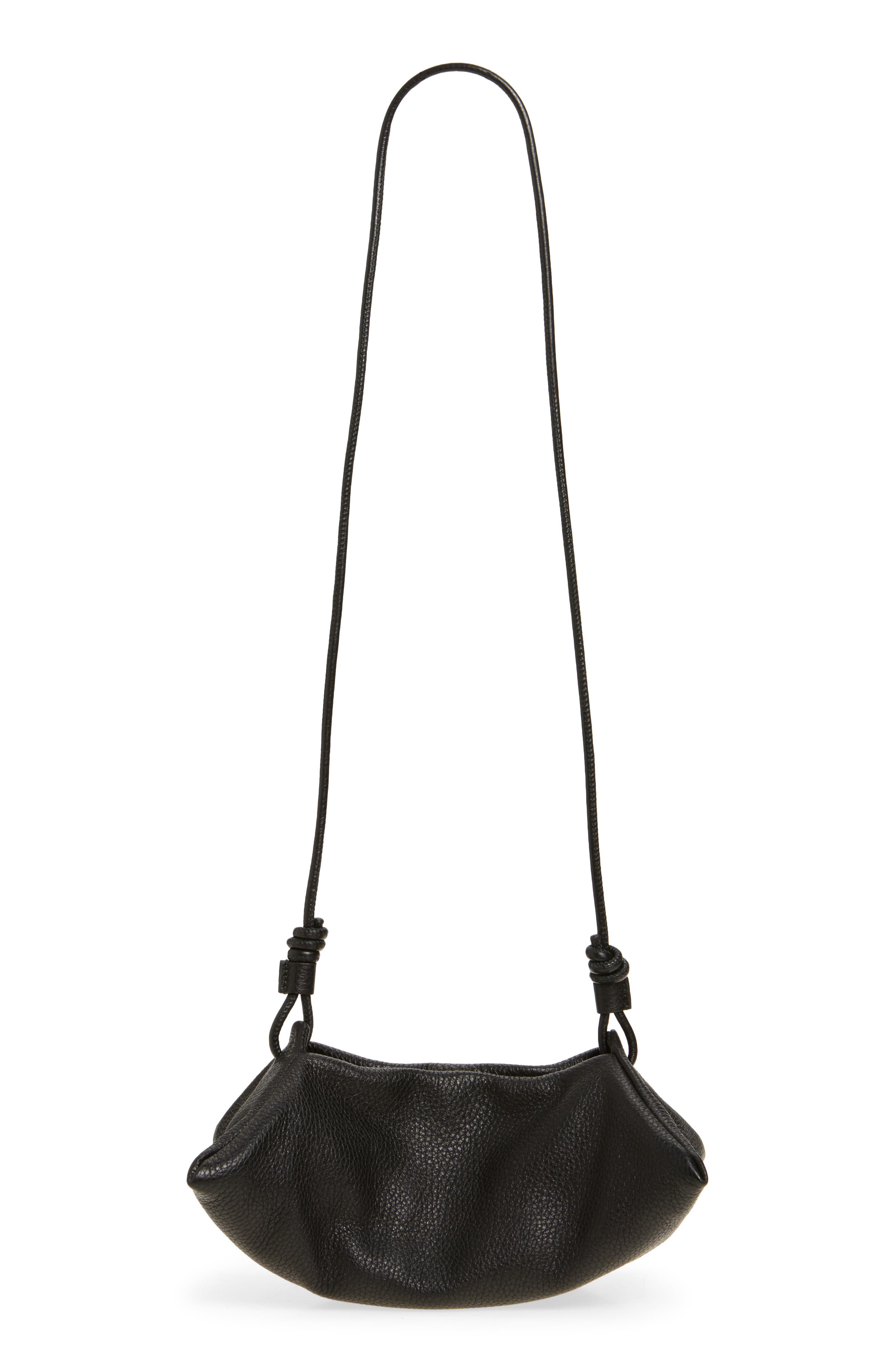 Altuzarra Mini Origami Leather Crossbody Bag, Alternate, color, Black