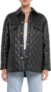 Grey Lab Oversize Quilted Faux Leather Jacket