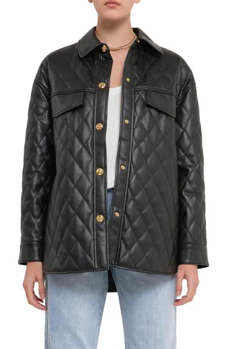Oversize Quilted Faux Leather Jacket